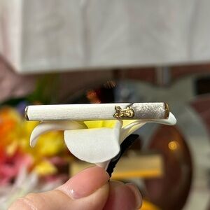 CELINE HORSE CARRIAGE GOLD AND SILVER TONE TIE PIN TIE CLASP